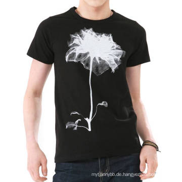 Weiße Mode Druck schwarz benutzerdefinierte Baumwolle Großhandel Sommer Männer T-Shirt